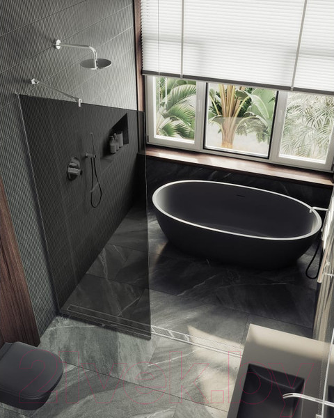 Изображение товара Душевая стенка MaybahGlass 195x79 / MGD-698-5у (графитовое стекло/хром матовый)