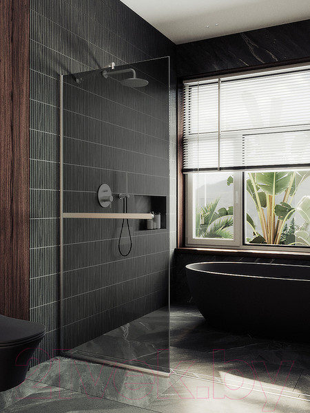 Изображение товара Душевая стенка MaybahGlass 195x89 / MGD-735-5у (графитовое стекло/хром матовый)