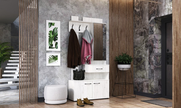 Изображение товара Секция в прихожую Памир МУ-1000 (крафт белый)