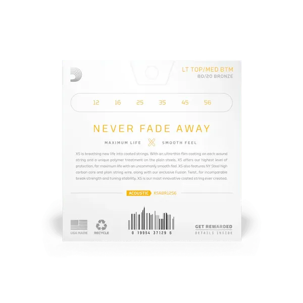 Изображение товара Струна для акустической гитары D'Addario XSABR1256