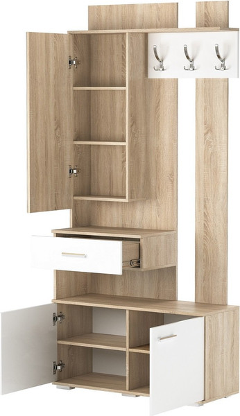 Изображение товара Секция в прихожую Памир Италия МУ-1000 (сонома/белый глянец)