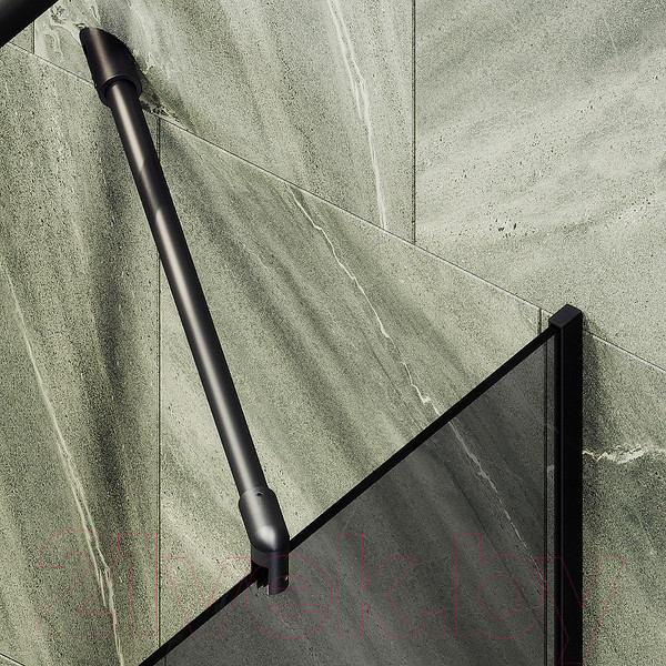 Изображение товара Стеклянная шторка для ванны MaybahGlass MGV-140-6у (графитовое стекло/черный)