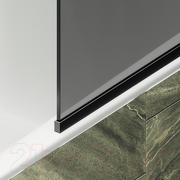 Изображение товара Стеклянная шторка для ванны MaybahGlass MGV-140-6у (графитовое стекло/черный)