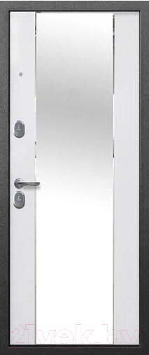 Изображение товара Входная дверь ТайгА Зеркало Серебро 7см (86x205, левая)