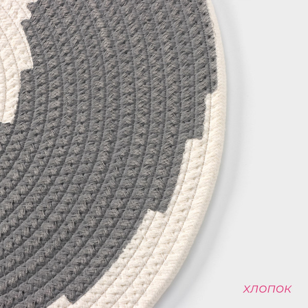 Изображение товара Сервировочная салфетка Доляна Гипноз / 7086148 (серый/белый)