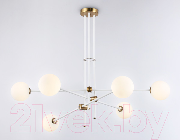Изображение товара Люстра Ambrella Traditional TR2521/6 WH/BS (белый/латунь)