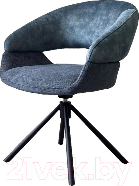 Изображение товара Стул M-City Ember / 621M05619 (7525-56 синий велюр/enjoy-315 синий ткань/черный)