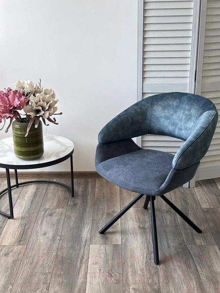 Изображение товара Стул M-City Ember / 621M05619 (7525-56 синий велюр/enjoy-315 синий ткань/черный)