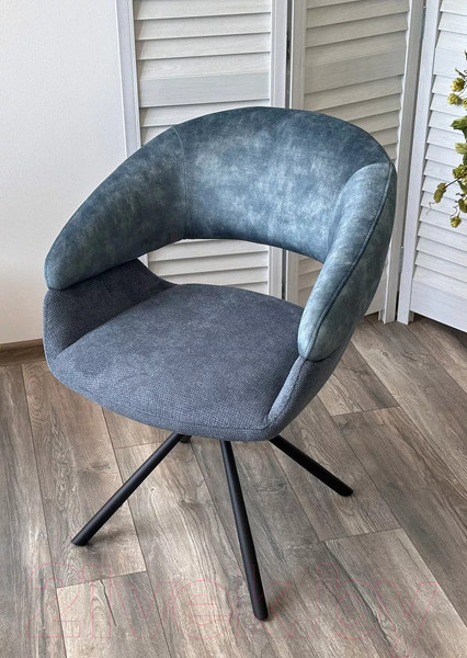 Изображение товара Стул M-City Ember / 621M05619 (7525-56 синий велюр/enjoy-315 синий ткань/черный)