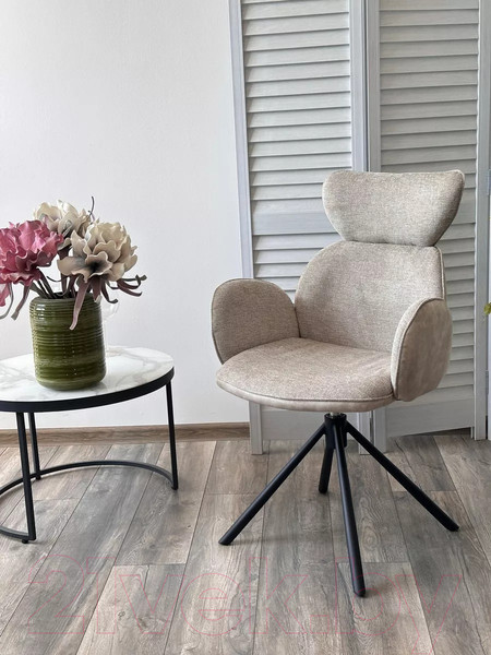 Изображение товара Стул M-City Vardy / 621M05628 (brego-31 бежевый ткань/7525-01 бежевый велюр/черный)