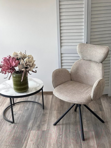 Изображение товара Стул M-City Vardy / 621M05628 (brego-31 бежевый ткань/7525-01 бежевый велюр/черный)