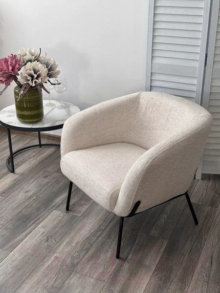 Изображение товара Кресло мягкое M-City Harper / 629M05439 (modica-040 бежево-белый ткань/черный)