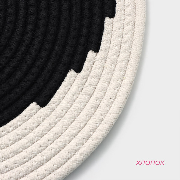 Изображение товара Сервировочная салфетка Доляна Гипноз / 7086146 (черный/белый)