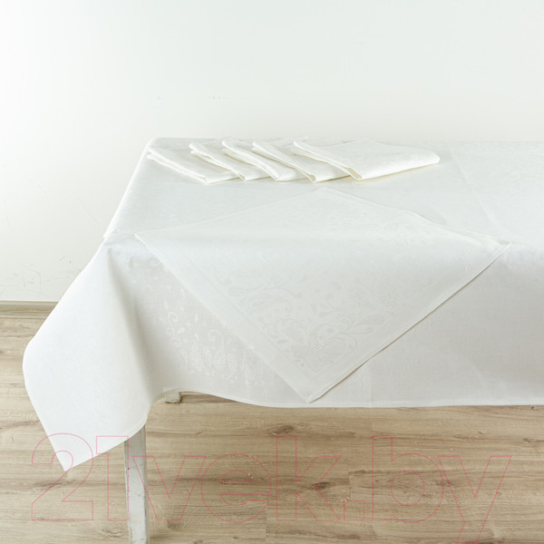 Изображение товара Комплект столового белья Pole Kvetak (Беларускі лён) 153x153 23С151-ШР/уп/ст. (91 Катюша 0/сорт 1)