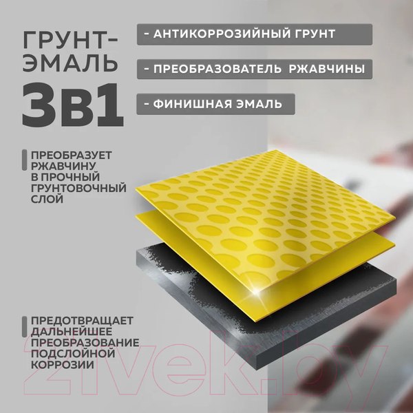 Изображение товара Грунт-эмаль Farbitex По ржавчине 3в1 (800г, черный)