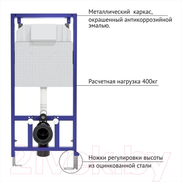 Изображение товара Унитаз подвесной с инсталляцией Berges Okus Rimless / 043388 (с сиденьем)