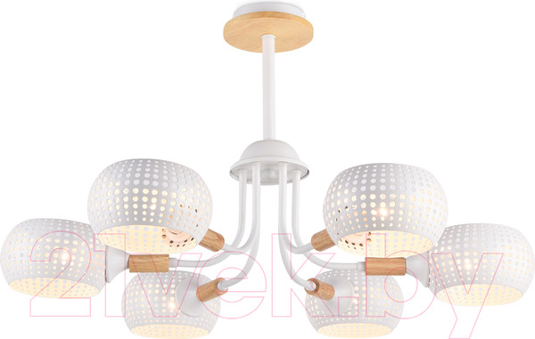 Изображение товара Люстра Ambrella Traditional TR80166/6 WH/LWD (белый/светлое дерево)