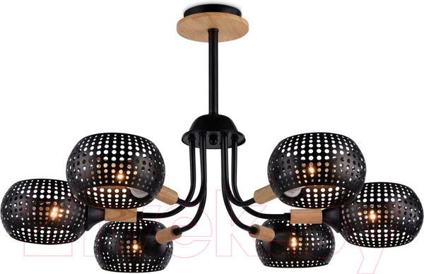 Изображение товара Люстра Ambrella Traditional TR80167/6 BK/LWD (черный/светлое дерево)