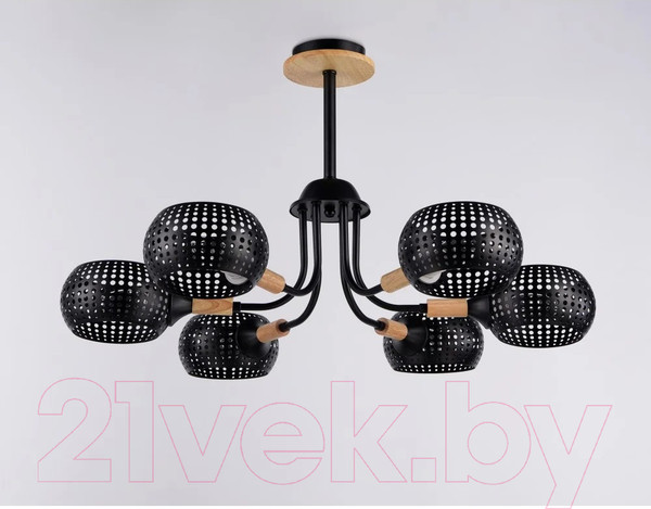 Изображение товара Люстра Ambrella Traditional TR80167/6 BK/LWD (черный/светлое дерево)