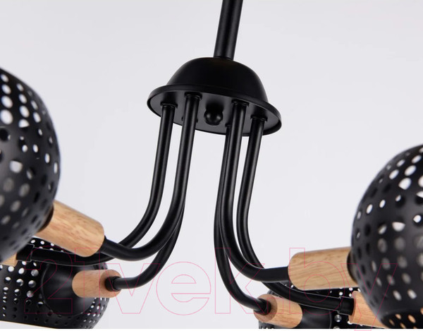 Изображение товара Люстра Ambrella Traditional TR80167/6 BK/LWD (черный/светлое дерево)