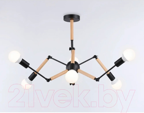 Изображение товара Люстра Ambrella Traditional TR80488/6 BK/LW (черный/светлое дерево)