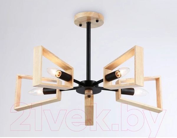 Изображение товара Люстра Ambrella Traditional TR80495/5 BK/LW (черный/светлое дерево)
