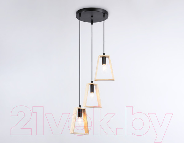 Изображение товара Люстра Ambrella Traditional TR80499/3 BK/LW (черный/светлое дерево)