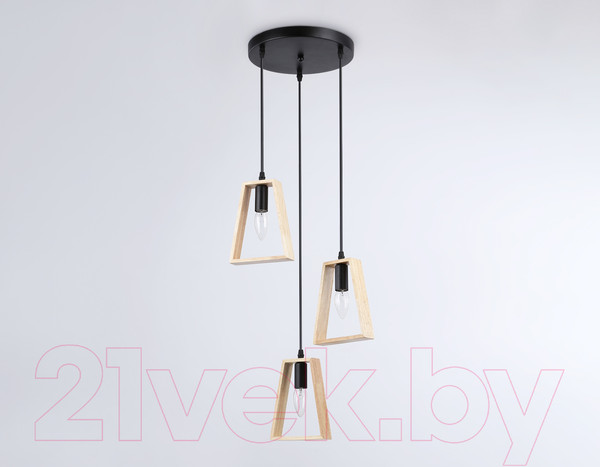Изображение товара Люстра Ambrella Traditional TR80499/3 BK/LW (черный/светлое дерево)