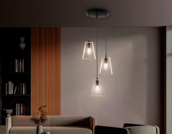Изображение товара Люстра Ambrella Traditional TR80499/3 BK/LW (черный/светлое дерево)