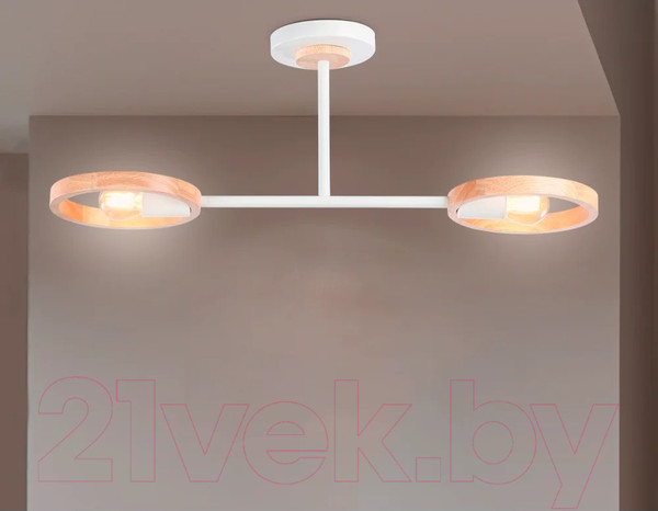 Изображение товара Потолочный светильник Ambrella Traditional TR8243/2 WH/LWD (белый/светлое дерево)