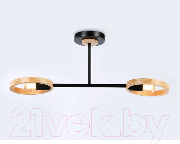 Изображение товара Потолочный светильник Ambrella Traditional TR8244/2 BK/LWD (черный/светлое дерево)