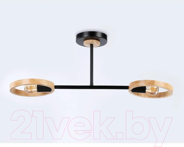 Изображение товара Потолочный светильник Ambrella Traditional TR8244/2 BK/LWD (черный/светлое дерево)
