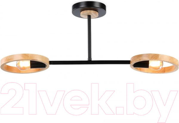Изображение товара Потолочный светильник Ambrella Traditional TR8244/2 BK/LWD (черный/светлое дерево)