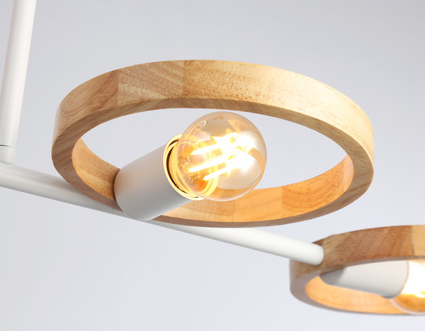 Изображение товара Люстра Ambrella Traditional TR8247/4 WH/LWD (белый/светлое дерево)