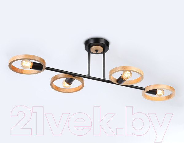 Изображение товара Люстра Ambrella Traditional TR8248/4 BK/LWD (черный/светлое дерево)