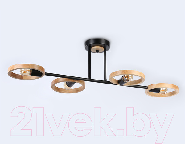 Изображение товара Люстра Ambrella Traditional TR8248/4 BK/LWD (черный/светлое дерево)