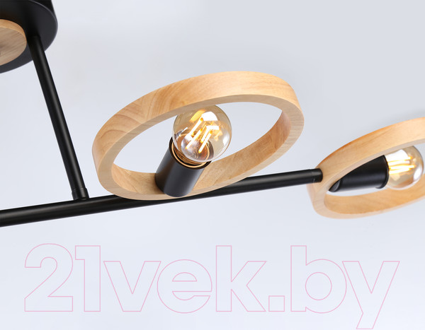 Изображение товара Люстра Ambrella Traditional TR8248/4 BK/LWD (черный/светлое дерево)