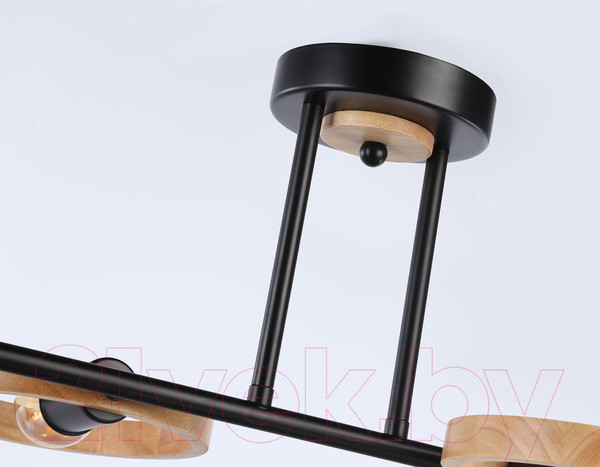 Изображение товара Люстра Ambrella Traditional TR8248/4 BK/LWD (черный/светлое дерево)