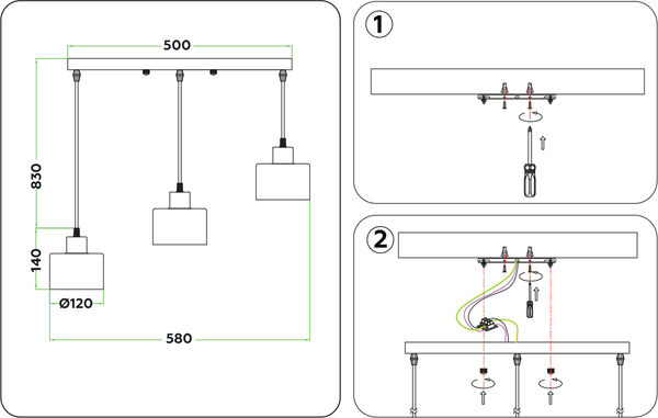 Изображение товара Люстра Ambrella Traditional TR8118/3 BK/BS (черный/латунь)