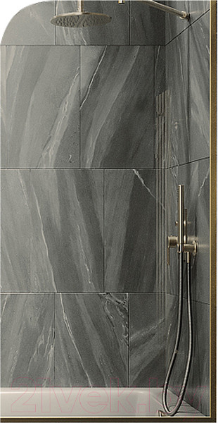 Изображение товара Стеклянная шторка для ванны MaybahGlass MGV-139-3у (бронзовое стекло/золотой)