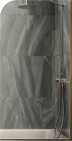 Изображение товара Стеклянная шторка для ванны MaybahGlass MGV-68-3у (бронзовое стекло/золотой)