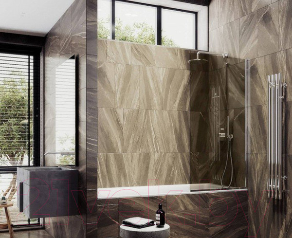 Изображение товара Стеклянная шторка для ванны MaybahGlass MGV-68-4у (бронзовое стекло/хром глянцевый)