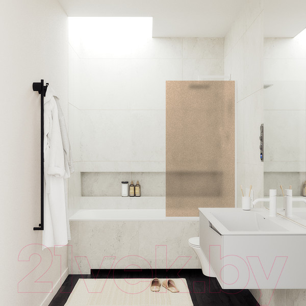 Изображение товара Стеклянная шторка для ванны MaybahGlass MGV-249-1у (бронзовое матовое стекло/белый матовый)