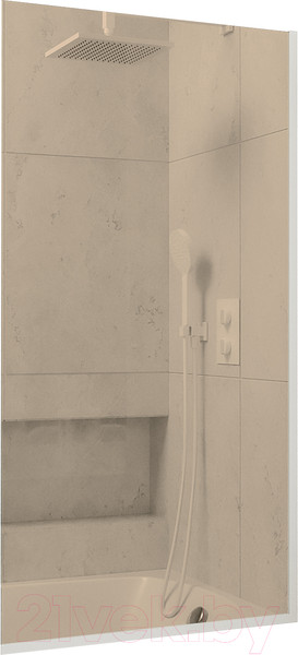 Изображение товара Стеклянная шторка для ванны MaybahGlass MGV-250-1у (бронзовое стекло/белый матовый)