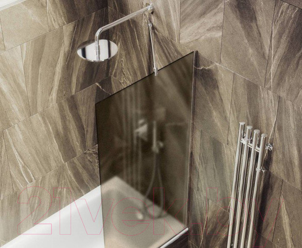 Изображение товара Стеклянная шторка для ванны MaybahGlass MGV-77-4у (бронзовое матовое стекло/хром глянцевый)