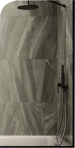 Изображение товара Стеклянная шторка для ванны MaybahGlass MGV-139-6у (бронзовое стекло/черный)