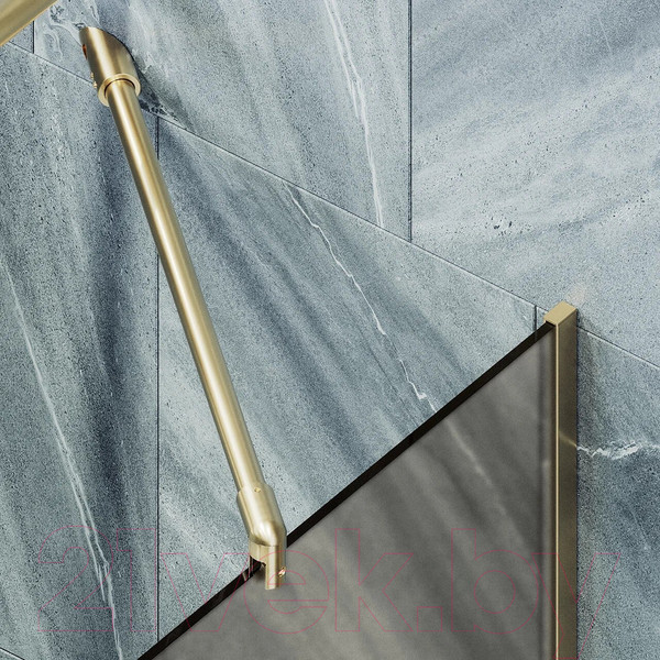 Изображение товара Стеклянная шторка для ванны MaybahGlass MGV-138-3у (бронзовое матовое стекло/золотой)