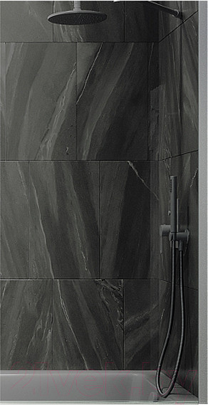 Изображение товара Стеклянная шторка для ванны MaybahGlass MGV-79-1ш (графитовое стекло/белый матовый)