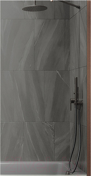 Изображение товара Стеклянная шторка для ванны MaybahGlass MGV-79-2ш (графитовое стекло/бронзовый)