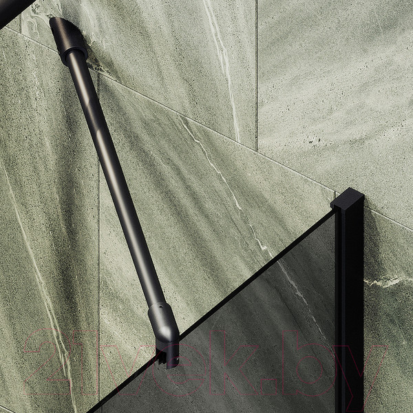 Изображение товара Стеклянная шторка для ванны MaybahGlass MGV-79-6ш (графитовое стекло/черный)